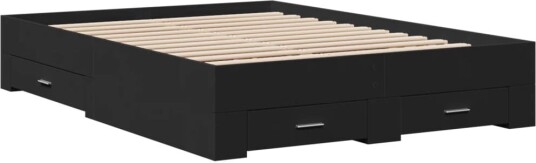 Sengeramme med skuffer svart 120x200 cm konstruert tre 8721102620454
