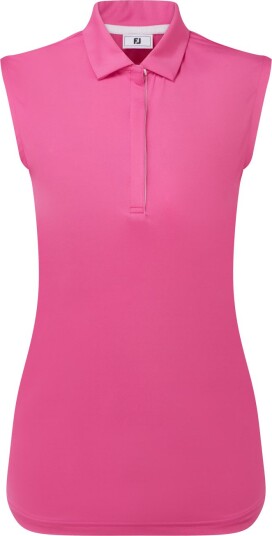 FootJoy Sleeveless Lisle Golf pologenser dame Hot Pink Large