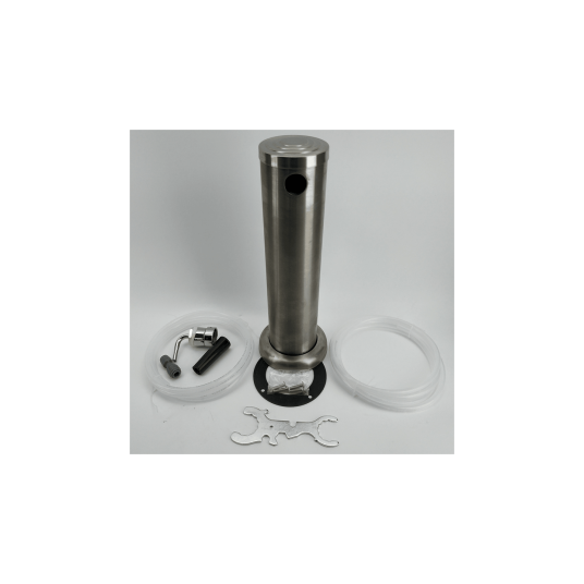 Single Tap Brushed Stainless Font Kit SS Duotight Short shank and Black handle