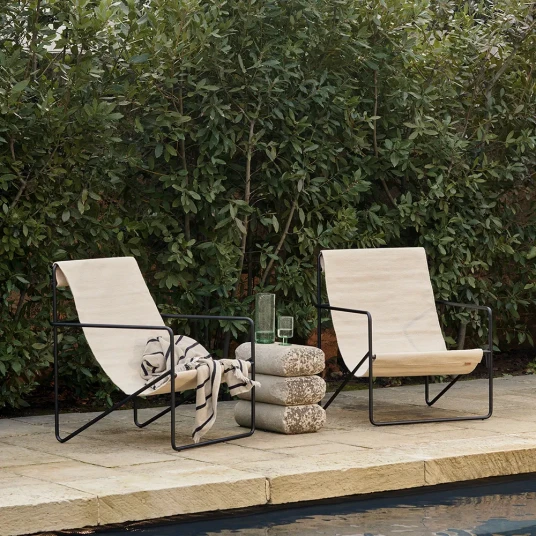 Ferm Living Desert Lounge Lenestol Black/Cloud