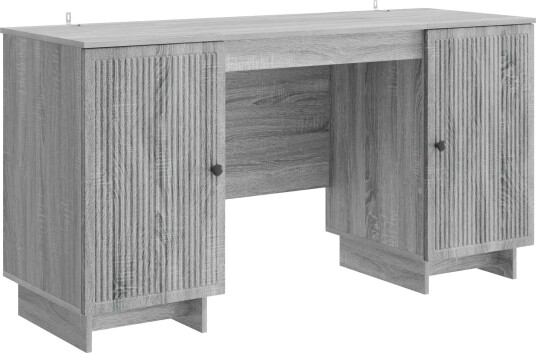vidaXL Skrivebord Grå Sonoma Konstruert tre 142,5 x 50 x 75 cm