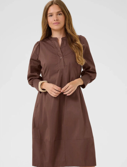 Culture Cuantoinett 3/4 Sleeve Dress - Brown - S Culture Cuantoinett 3/4 Sleeve Dress - Brown - S