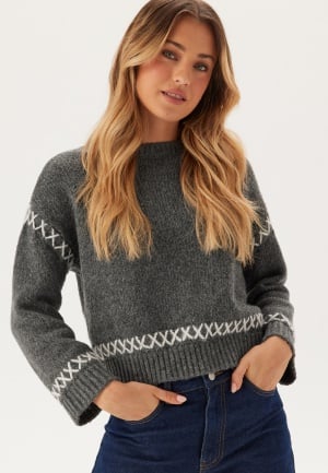 ONLY Onlamanda Life Ls O-neck Detai Light Grey Melange L ONLY Onlamanda Life Ls O-neck Detai Light Grey Melange L