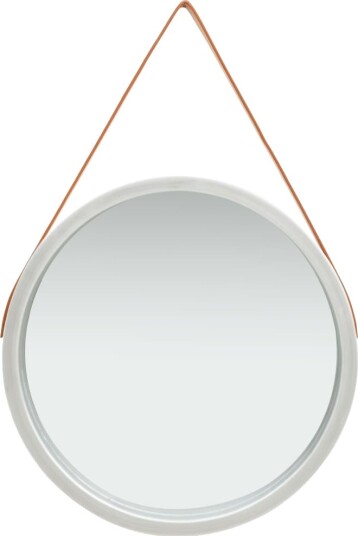 vidaXL Veggspeil med stropp 60 cm sølv