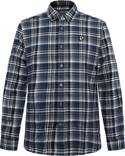 Lyle & Scott Offset Check Shirt Blue XS