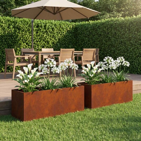 vidaXL Hageblomsterpotte 2 stk. Rusten 80 x 30 x 30 cm Cortenstål