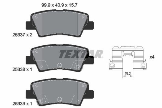 Bremseklosser TEXTAR 2533709 Bremseklosser TEXTAR 2533709