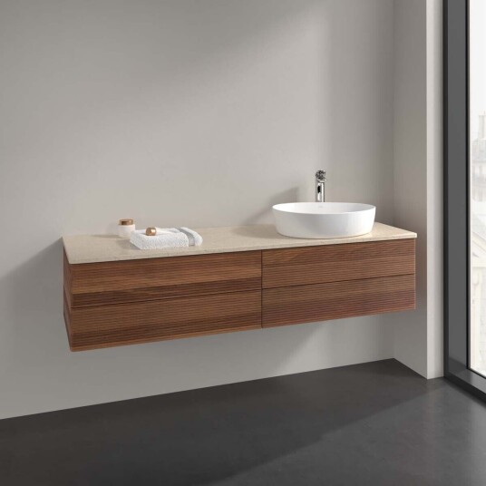 Villeroy & Boch Antao Servantskap med 4 skuffer 160x50x36 cm m/lys Valnøtt/Crème