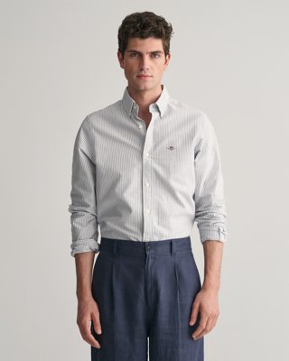 Stripete Oxfordskjorte med slim fit PERSIAN BLUE XXL Stripete Oxfordskjorte med slim fit PERSIAN BLUE XXL