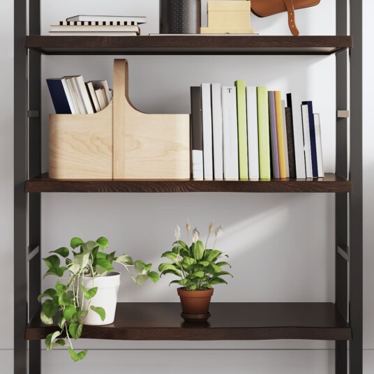 vidaXL Vegghylle m?rkegr? 100x50x4 cm behandlet heltre eik