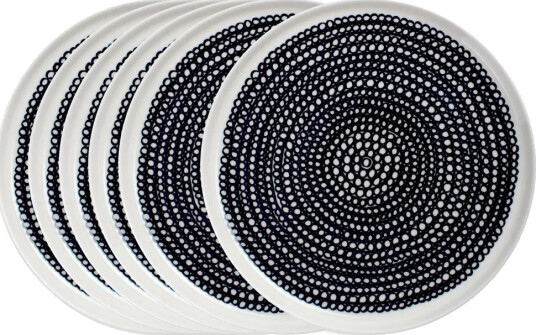 Marimekko Räsymatto tallerken 20 cm 6 pksort små prikker