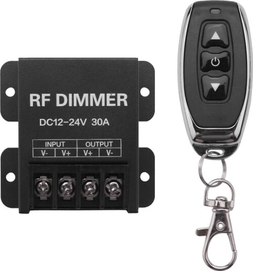 Trådløs RF LED-Dimmer 12v/24v 30a Med 3-Knappers Fjernkontroll