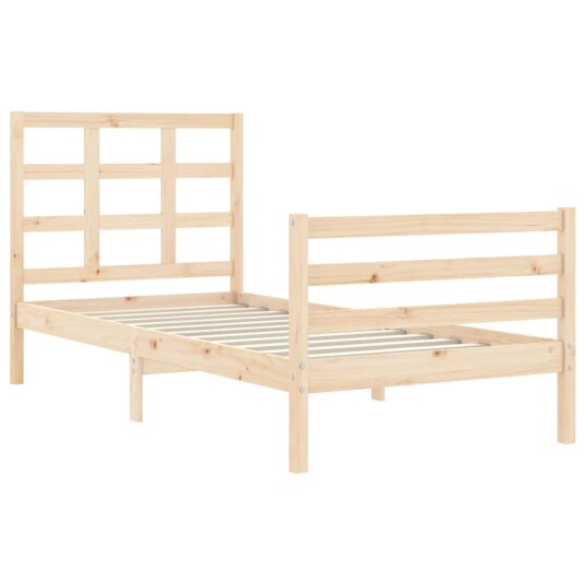 vidaXL Sengeramme med hodegavl 100x200 cm heltre