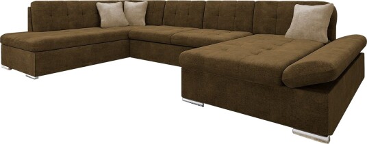 Zumar Sofa med Sjeselong og Divan 4 seter   Brun/Beige