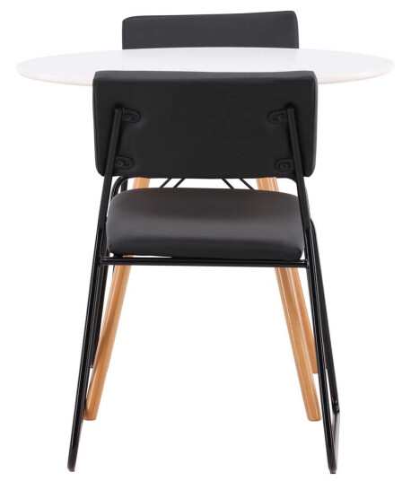 Venture Design Danburi & Kenth spisegruppe Svart/hvit 2 stoler & bord 60 cm