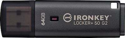 Kingston IronKey Locker+ 50 G2 64GB USB-minnepenn IKLP50G2/64GB Kingston IronKey Locker+ 50 G2 64GB USB-minnepenn IKLP50G2/64GB