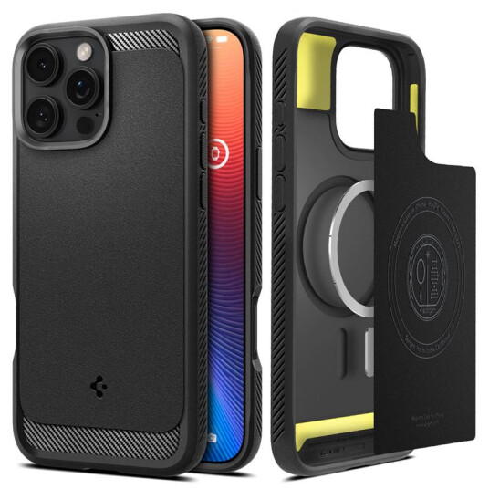 Spigen Rugged Armor MagSafe iPhone 16 Pro Etui Svart