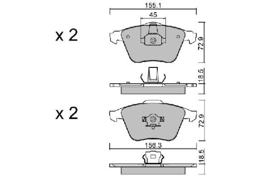 Bremseklosser AISIN BPFO 1010