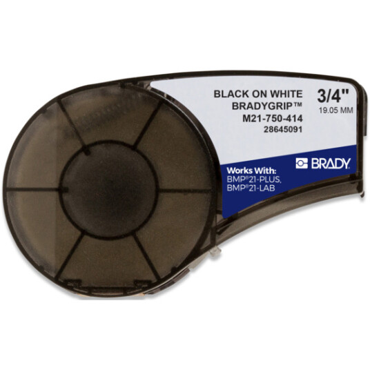 Brady M210 Bradygrip 19,05 mm Sort På Hvit Brady M210 Bradygrip 19,05 mm Sort På Hvit
