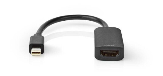 Nedis Mini Displayport-kabel | DisplayPort 1.4 | Mini DisplayPort Han | HDMI™ Output | 48 Gbps | Nikkel belagt | 0.20 m | Rund | PVC | Sort | Plastpose