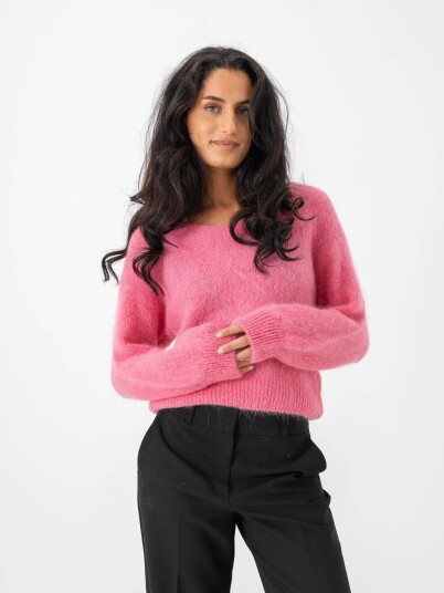 American Dreams Milana Long Sleeve Alpaca Pullover Rosa XL