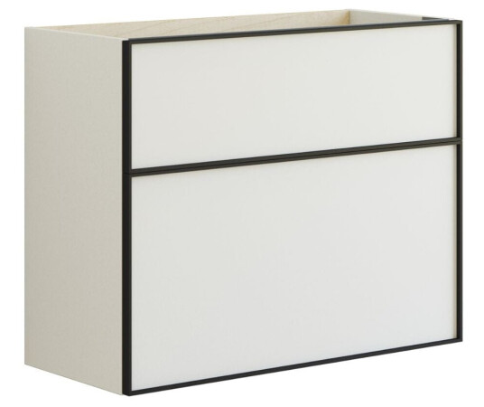 Dansani Inzo Servantskap B60-80xh64xd35cm, Slim, Alu-ramme Svart Hvit Matt / 80cm