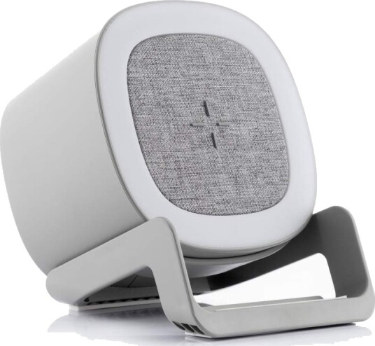 Trådløs lader med høyttaler og LED-lamper