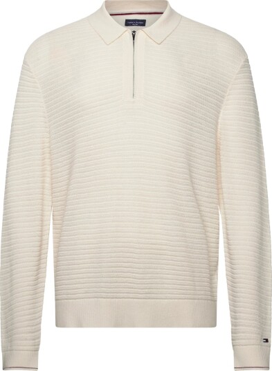 Tommy Hilfiger Dc Knitted Zip Polo   Cream   M