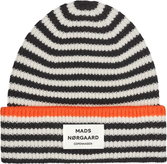 Mads Nørgaard One Wool Anju Stripe Beanie Black ONE SIZE