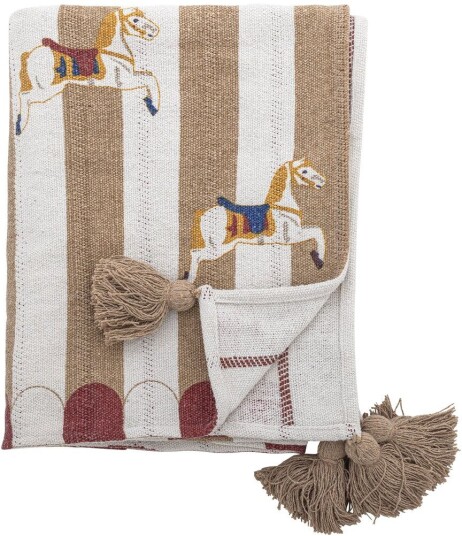 Bloomingville Merry go round filt 130x160 cm Beige rød Bloomingville Merry go round filt 130x160 cm Beige rød