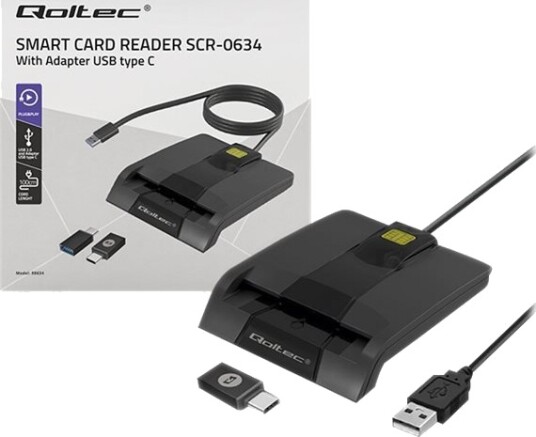 Qoltec Scr 0634 Smart Chip Card Reader Usb C Usb 2.0 Qoltec Scr 0634 Smart Chip Card Reader Usb C Usb 2.0