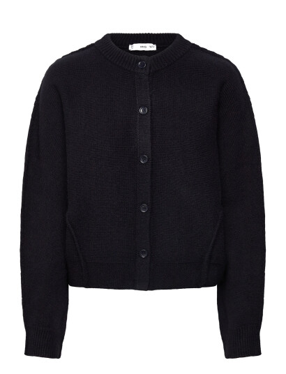 Mango Straight-Fit Cardigan With Buttons - Navy - S