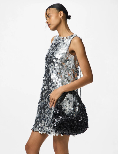 Pieces Pcmaddie Sequins Shoulder Bag - Black - ONE SIZE