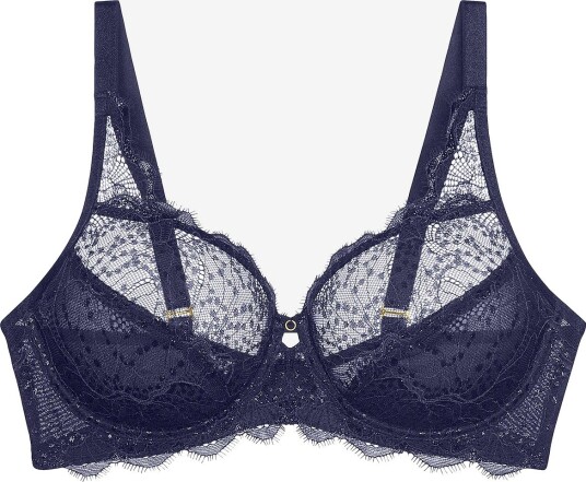 Triumph Amourette Sparkle Push-up BH med blonde i Blå C75