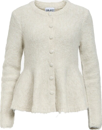 Object Kardigan objSaggia RE LS Peplum Hvit