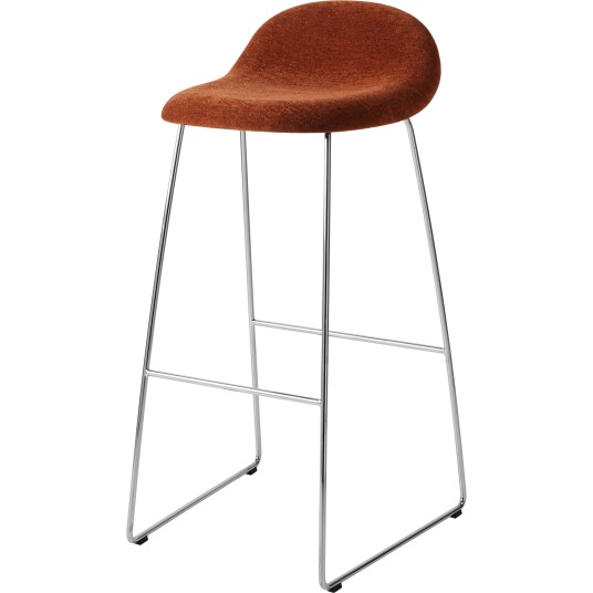 Gubi GUBI 3D Barstol H75 Rustfritt Stål / Belsuede Special Dedar 133 Gubi GUBI 3D Barstol H75 Rustfritt Stål / Belsuede Special Dedar 133