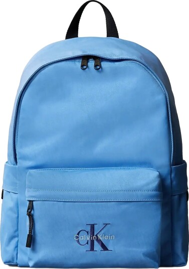 Calvin Klein Solid Monologo Backpack Blue ONE SIZE