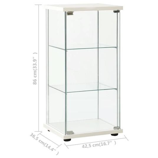 vidaXL Oppbevaringsskap herdet glass hvit
