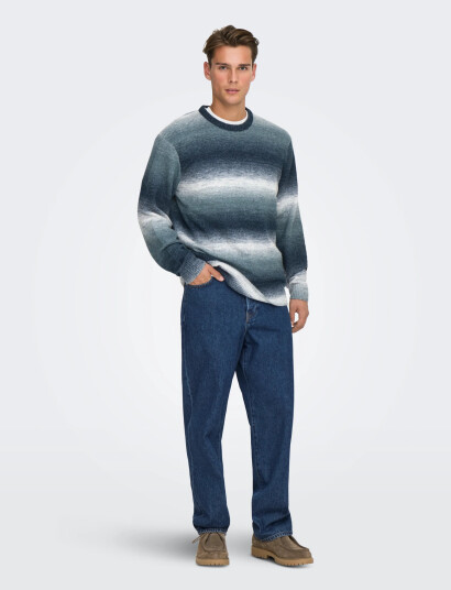 ONLY & SONS Onsbertil Reg Ls Crew Knit - Green - XS