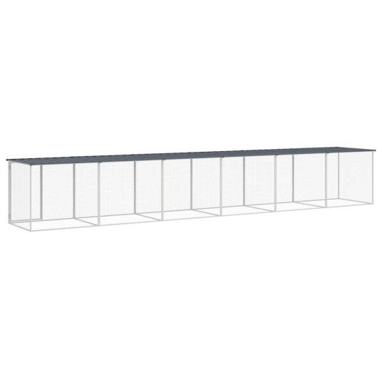 Vidaxl Kyllingbur Med Tak Antrasitt 603X98X90 cm Galvanisert Stål Vidaxl Kyllingbur Med Tak Antrasitt 603X98X90 cm Galvanisert Stål