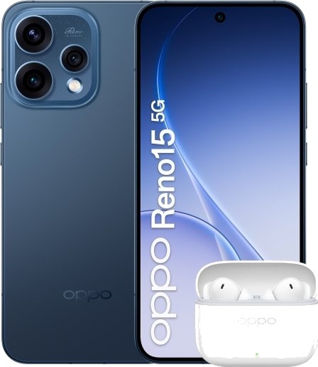 Oppo Reno15 5G Twilight Black Box, 16,7 Cm (6.59"), 8 Gb, 512 Gb, 50 Mp, Android 16.0, Marineblå