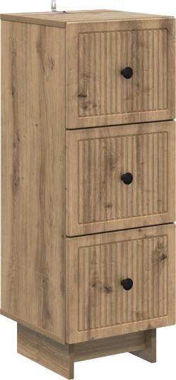 vidaXL Skuffeskap Artisan eik 33 x 34,5 x 90 cm Konstruert tre vidaXL Skuffeskap Artisan eik 33 x 34,5 x 90 cm Konstruert tre
