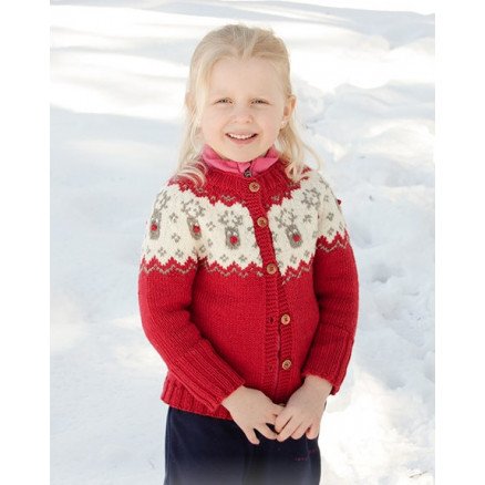 Â Little Red Nose Jacket by DROPS Design Jakke Strikkeoppskrift str 12 mnd 12 år