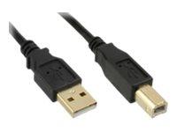 MicroConnect 5m USB 2.0 A-B Kabel, Gullbelagt, Hankjønn Svart