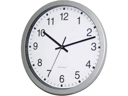 EUROTIME 56831 07 Radio Vægur 30 cm x 4.3 Sølv