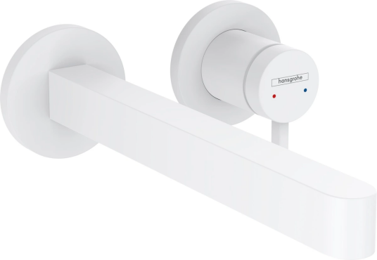Hansgrohe Finoris 2-hulls Servantbatteri For innbygning, 22,8 cm tut, Hvit Matt Hansgrohe Finoris 2-hulls Servantbatteri For innbygning, 22,8 cm tut, Hvit Matt