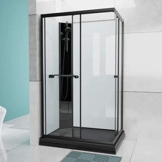 Badnor AS Badnor Scandia Black Lux 8-3 Dusjkabinett 120x90cm M/dusjsett