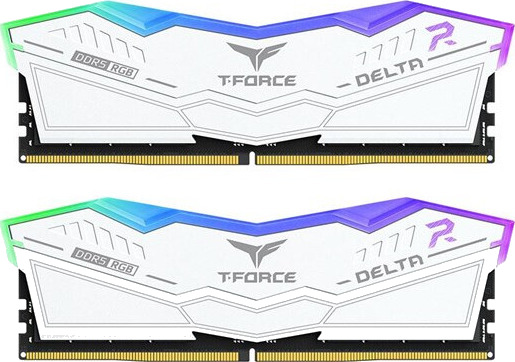 Team Group T-Force Delta RGB DDR5-6400 - 32GB - CL40 - Dual Channel (2 pcs) - Intel XMP - Hvit med RGB Team Group T-Force Delta RGB DDR5-6400 - 32GB - CL40 - Dual Channel (2 pcs) - Intel XMP - Hvit med RGB