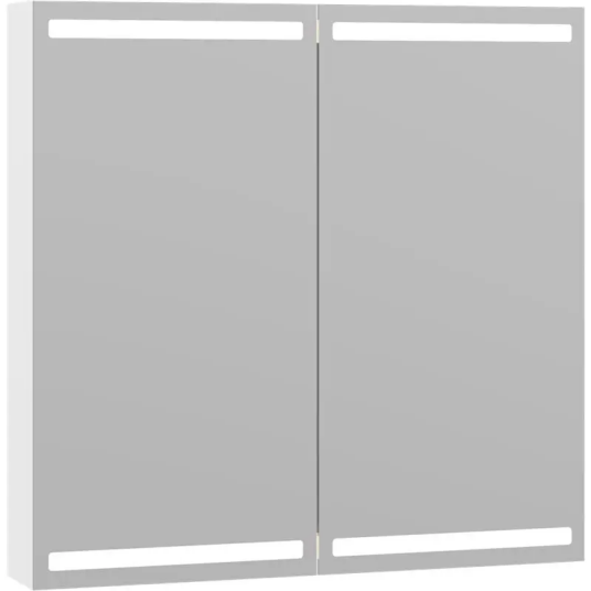 Dansani Level Speilskap med LED-lys 80x14,5x80 cm Hvit Matt