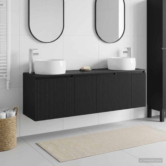 vidaXL Baderomsskapsett 3 stk. Svart 49,5 x 44,5 x 66 cm vidaXL Baderomsskapsett 3 stk. Svart 49,5 x 44,5 x 66 cm